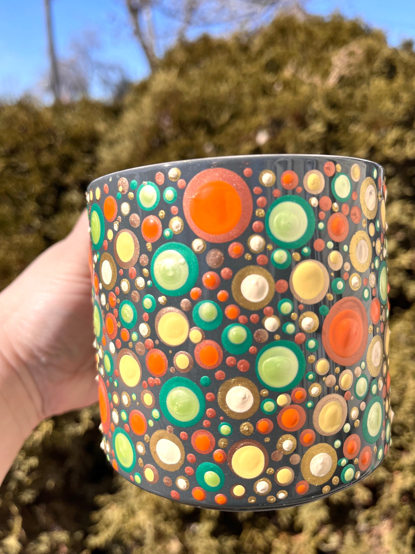 15 Oz grey bubble coffee mug
