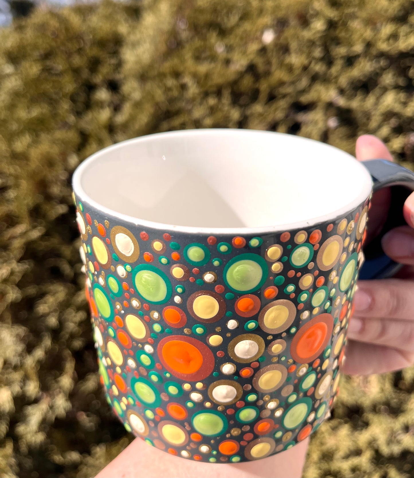 15 Oz grey bubble coffee mug