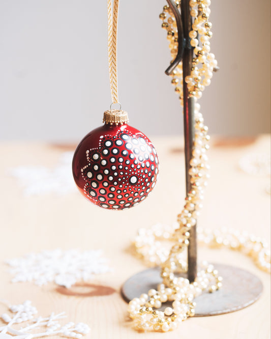 Holly - Red Glass Ornament